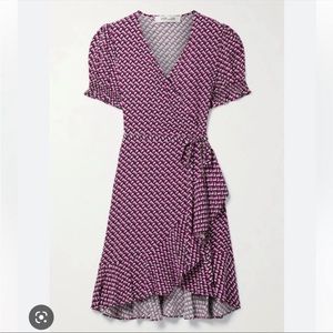 Euc Diane von Furstenberg 3D Chain Emilia Wrap Dress Large